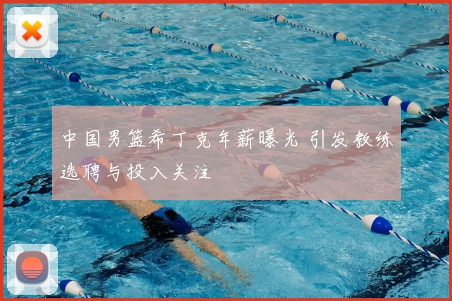 中国男篮希丁克年薪曝光 引发教练选聘与投入关注